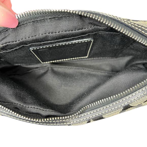 Coach Style 6073 Black Gray Signature crossbody Bag Y2K Vintage Pochette Hobo - Picture 8 of 9